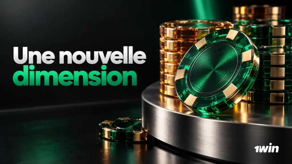Jeton vert et piles de jetons.