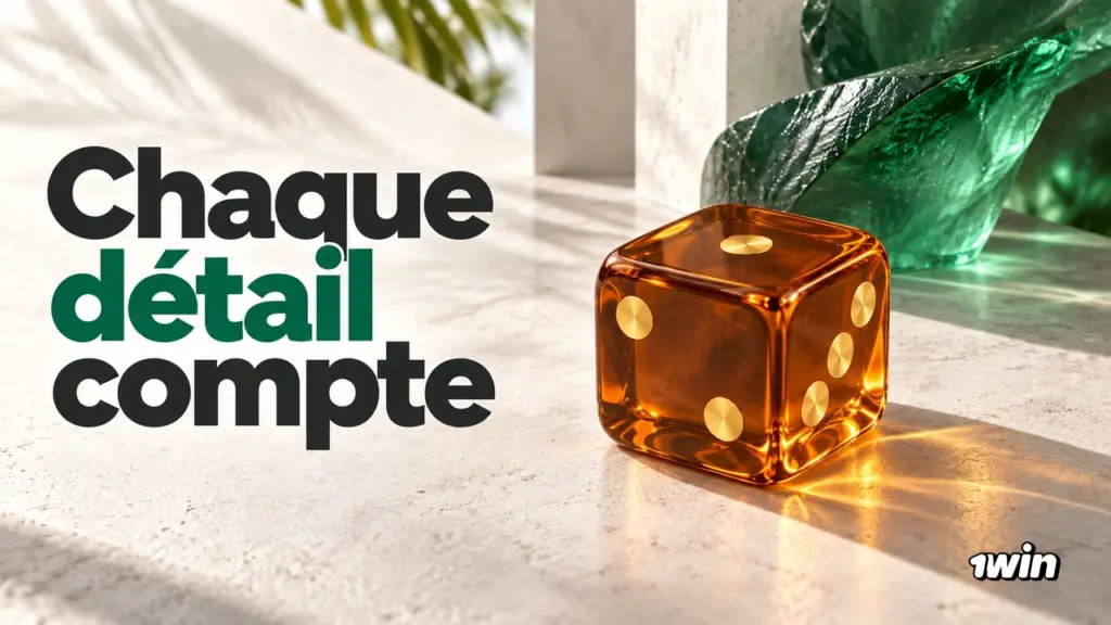 Dé orange translucide sur un socle clair.